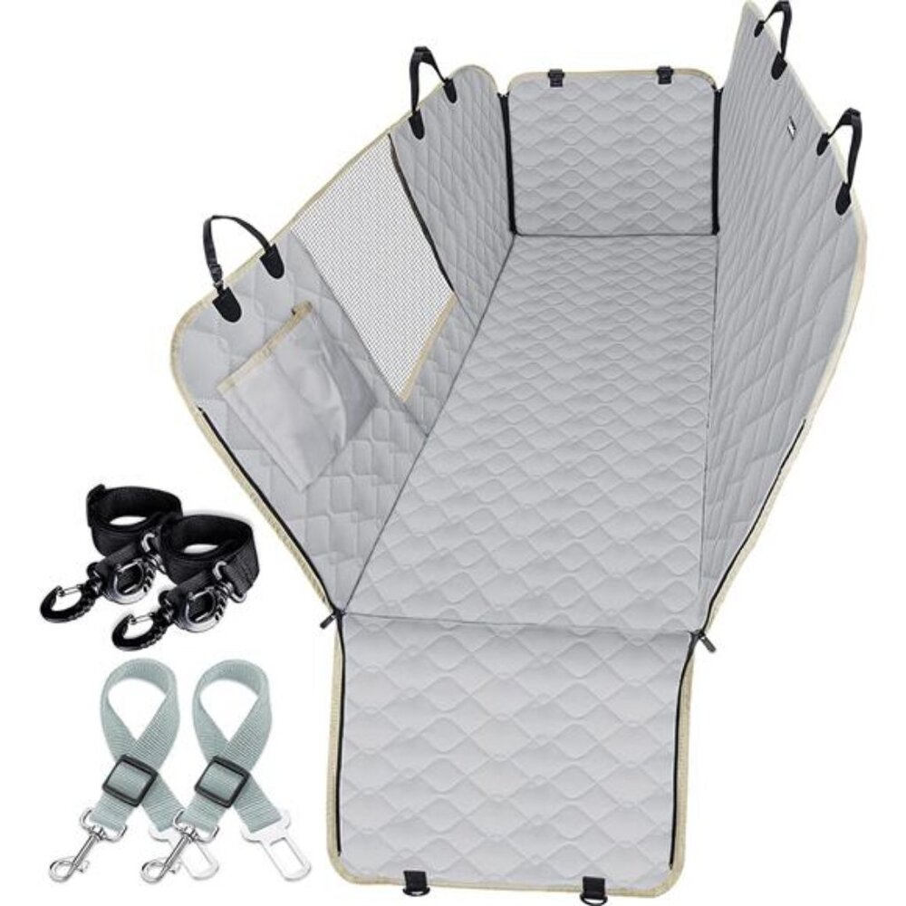 Dog Car Seat Covers for Back Seat Waterproof with Mesh Visual Window Durable